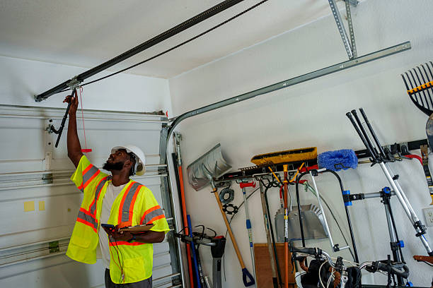 Professional Garage Door Panel Replacement technician working in Manhasset Hills, NY
